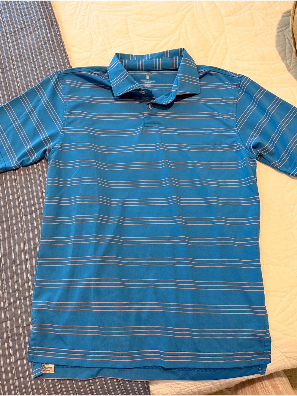 Peter Millar Blue Striped Polo